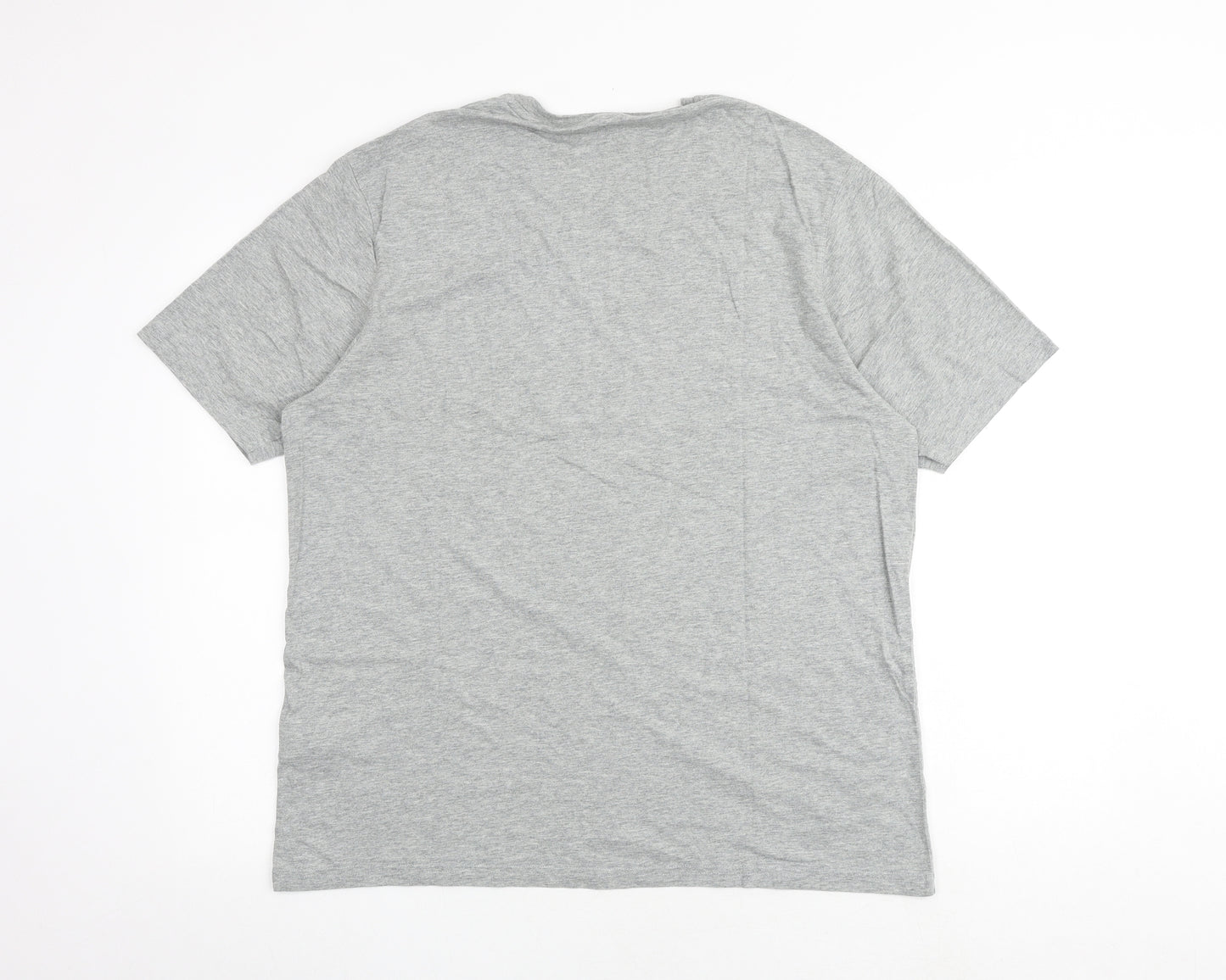 Marks and Spencer Mens Grey Cotton T-Shirt Size L Round Neck