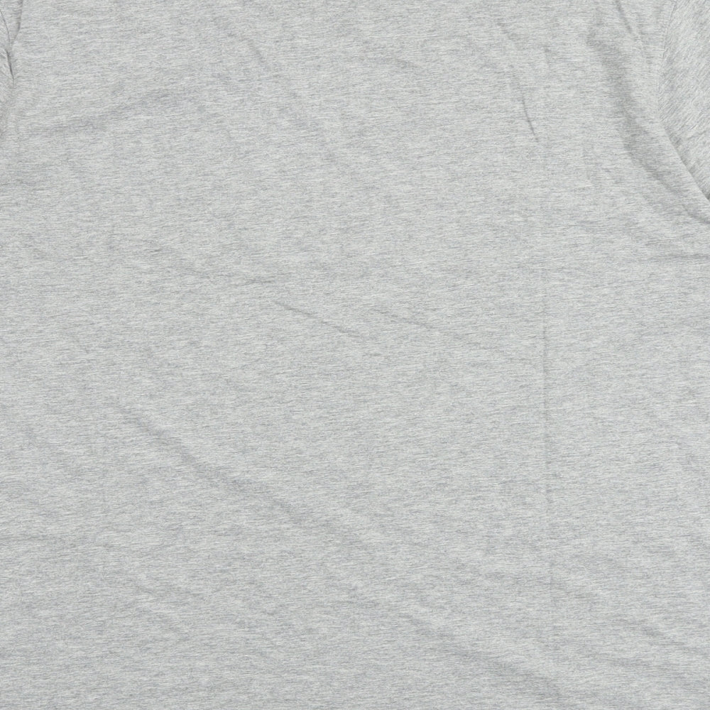 Marks and Spencer Mens Grey Cotton T-Shirt Size L Round Neck