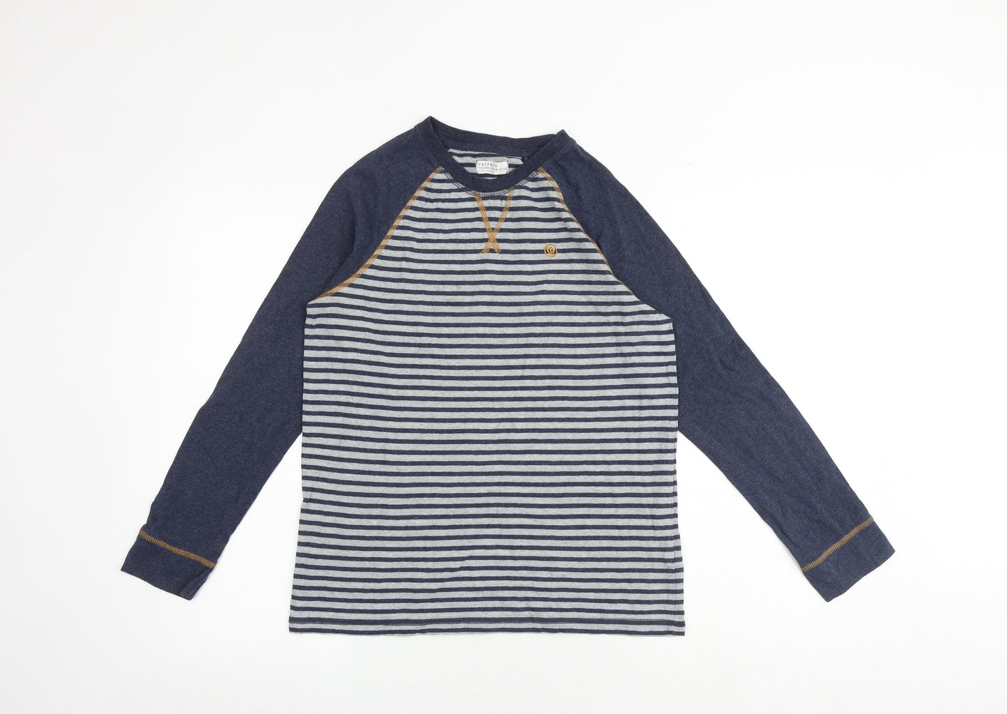 Fat Face Boys Multicoloured Striped 100% Cotton Pullover Casual Size 12-13 Years Round Neck Pullover