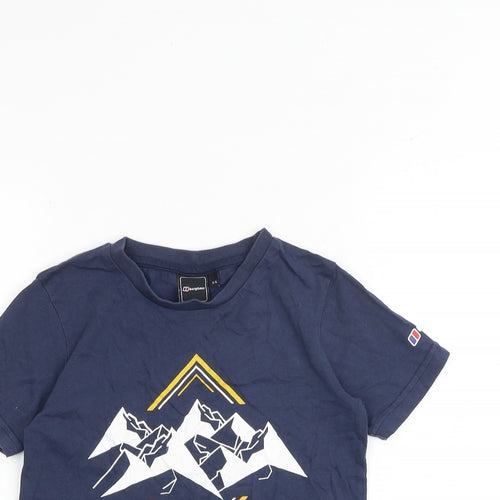 Berghaus Boys Blue 100% Cotton Basic T-Shirt Size 5-6 Years Round Neck Pullover