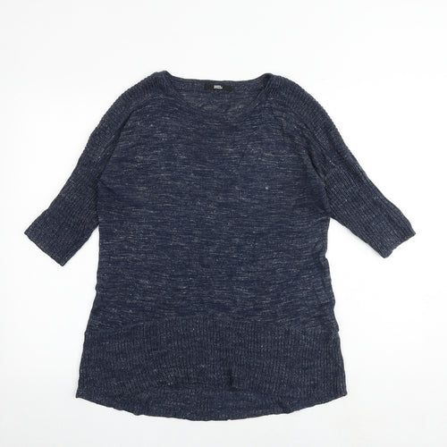Marks and Spencer Womens Blue Round Neck Acrylic Pullover Jumper Size 8