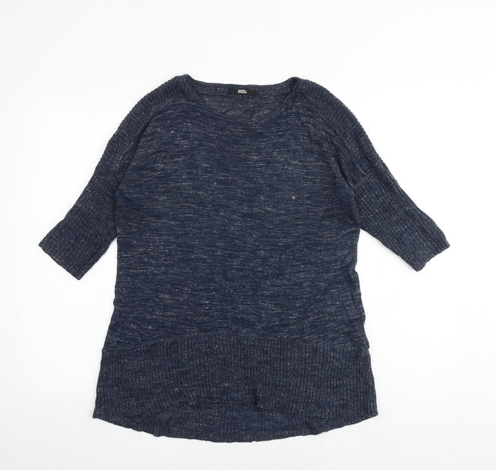Marks and Spencer Womens Blue Round Neck Acrylic Pullover Jumper Size 8