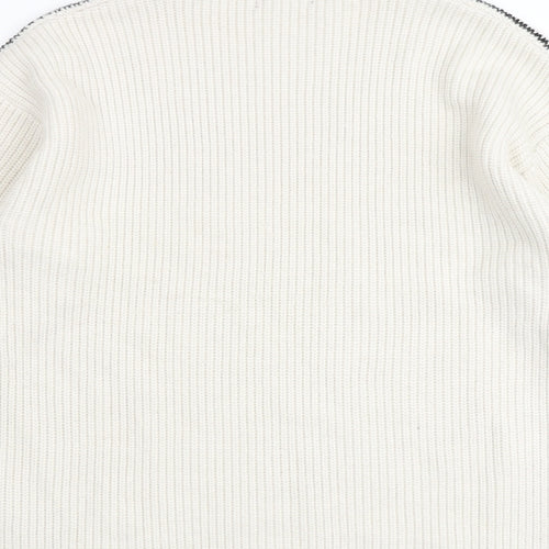 Marks and Spencer Womens Beige High Neck Polyester Pullover Jumper Size M