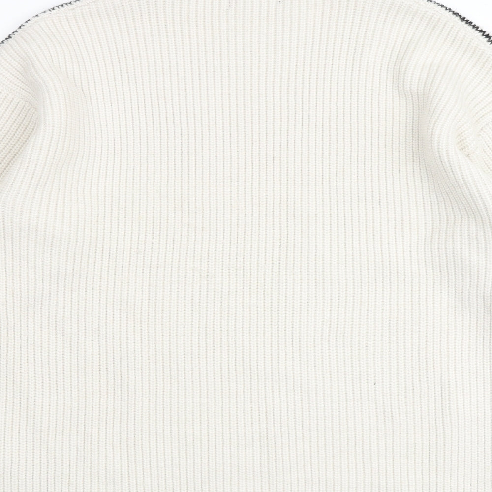 Marks and Spencer Womens Beige High Neck Polyester Pullover Jumper Size M