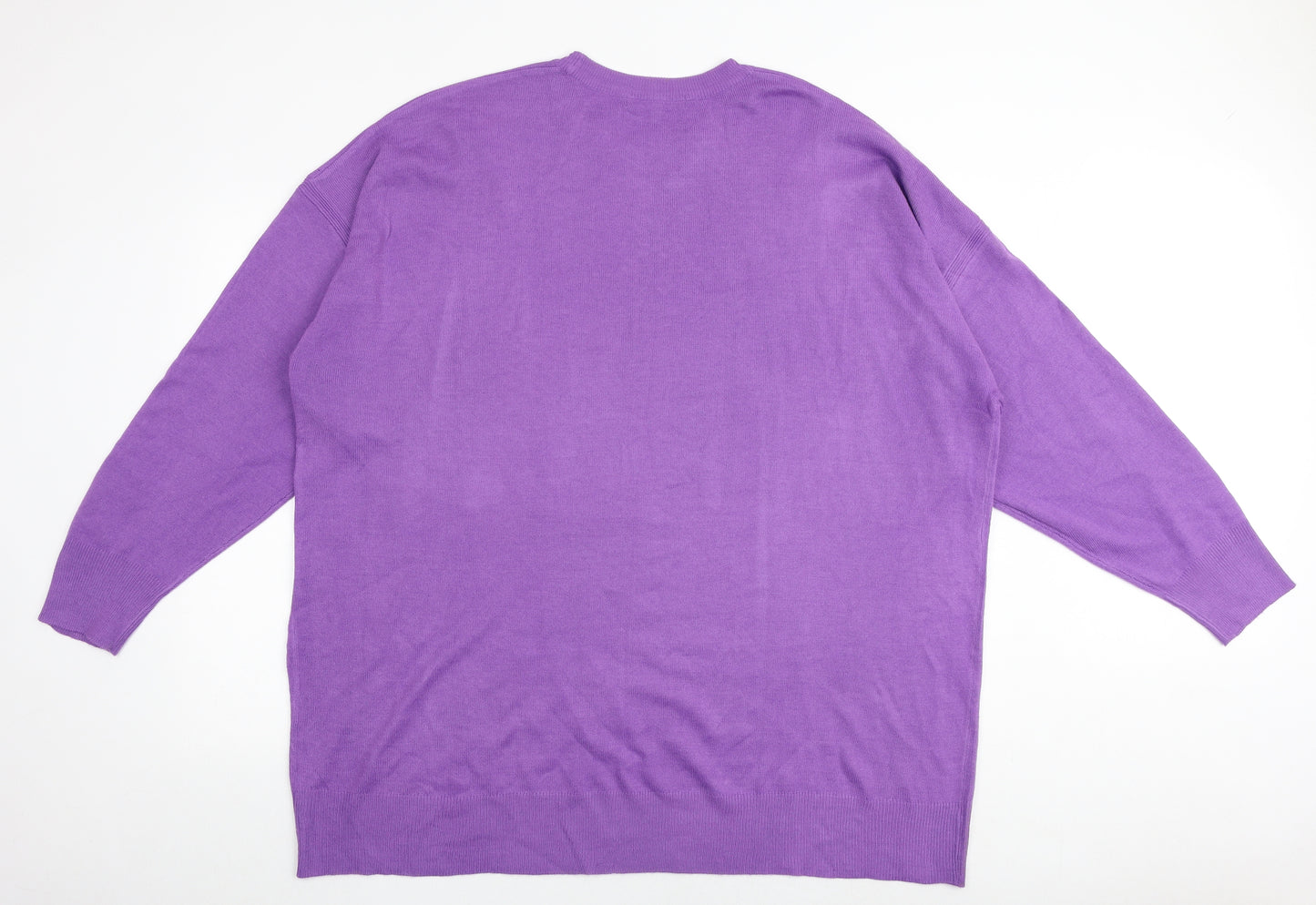 NEXT Womens Purple Round Neck Acrylic Pullover Jumper Size XL - Hearts