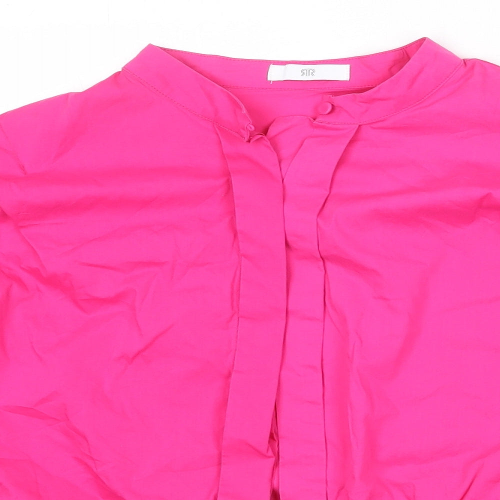 La Redoute Womens Pink Cotton Basic Blouse Size 12 V-Neck