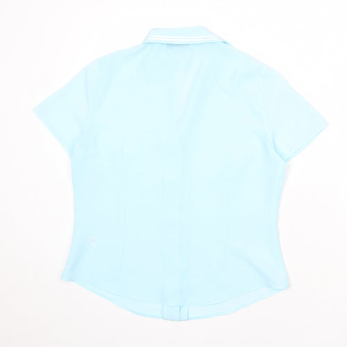 BHS Womens Blue Polyester Basic Button-Up Size 14 Collared