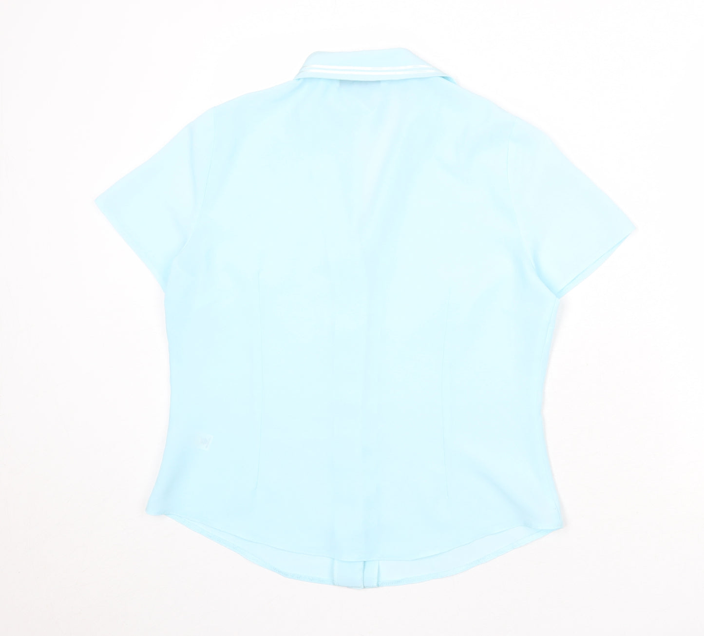 BHS Womens Blue Polyester Basic Button-Up Size 14 Collared