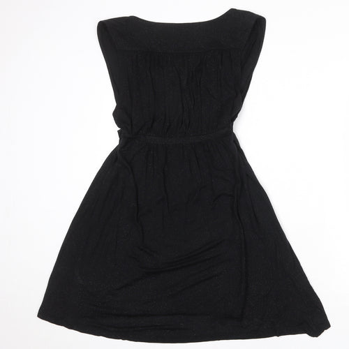 French Connection Womens Black Lyocell Fit & Flare Size 16 V-Neck Pullover