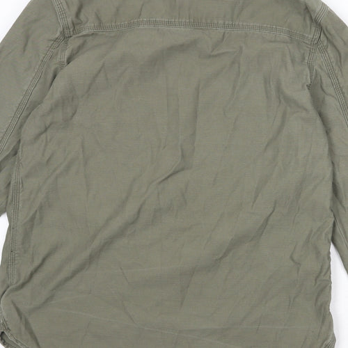 Divided by H&M Mens Green Cotton Button-Up Size M Collared Button