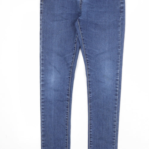 Boohoo Mens Blue Cotton Skinny Jeans Size 28 in Regular Zip