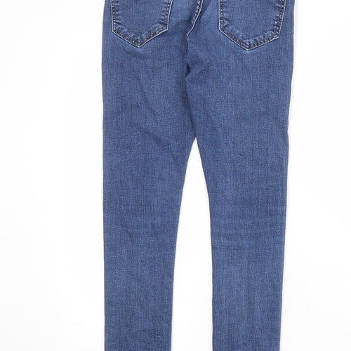 Boohoo Mens Blue Cotton Skinny Jeans Size 28 in Regular Zip