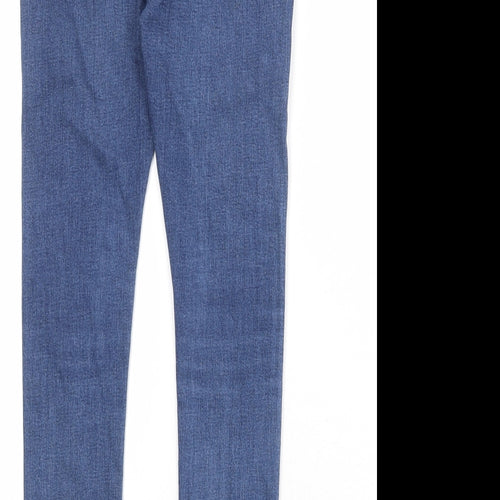 Boohoo Mens Blue Cotton Skinny Jeans Size 28 in Regular Zip