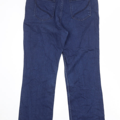 Classic Womens Blue Cotton Bootcut Jeans Size 32 in Regular Zip