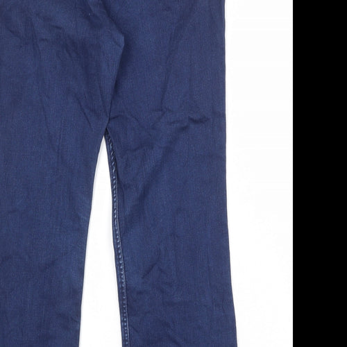 Classic Womens Blue Cotton Bootcut Jeans Size 32 in Regular Zip