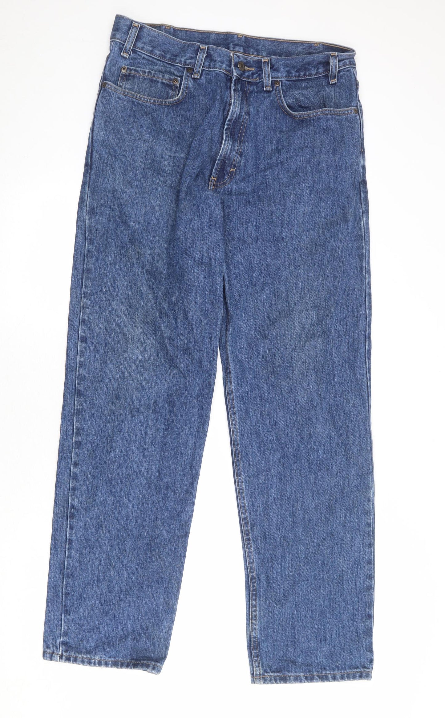 Kirkland Mens Blue Cotton Straight Jeans Size 34 in Regular Zip