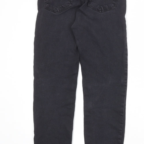 Bershka Womens Black Cotton Skinny Jeans Size 4 Regular Zip