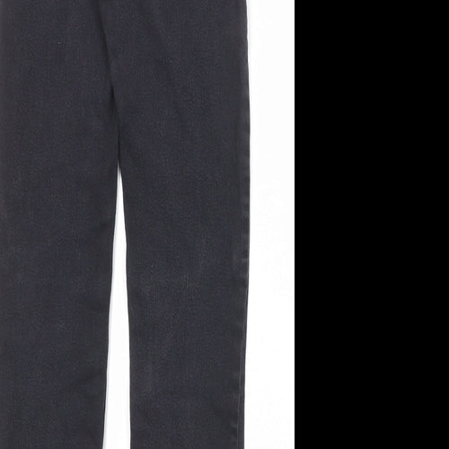 Bershka Womens Black Cotton Skinny Jeans Size 4 Regular Zip
