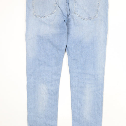 Topman Mens Blue Cotton Skinny Jeans Size 36 in Regular Button