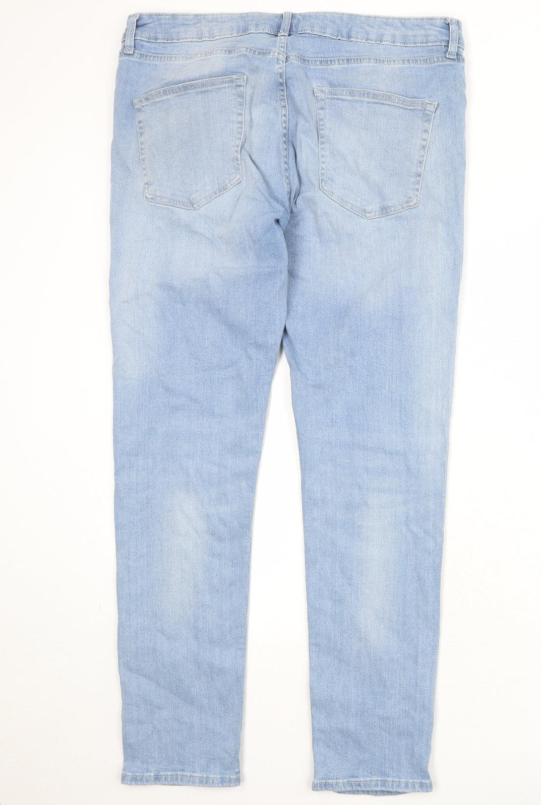 Topman Mens Blue Cotton Skinny Jeans Size 36 in Regular Button