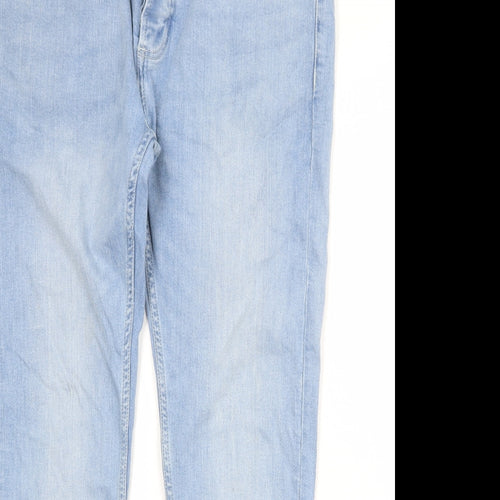 Topman Mens Blue Cotton Skinny Jeans Size 36 in Regular Button