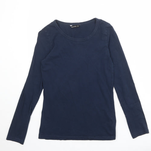 Rock & Rock Womens Blue 100% Cotton Basic T-Shirt Size M Round Neck