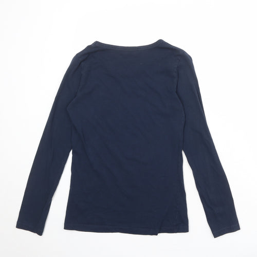Rock & Rock Womens Blue 100% Cotton Basic T-Shirt Size M Round Neck