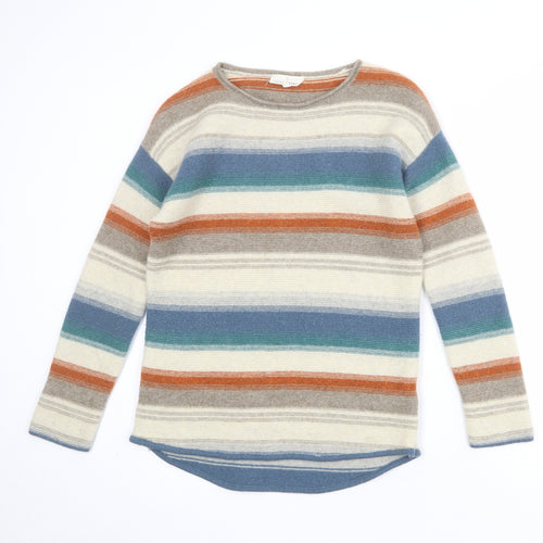 Seasalt Womens Multicoloured Round Neck Striped Wool Pullover Jumper Size 14