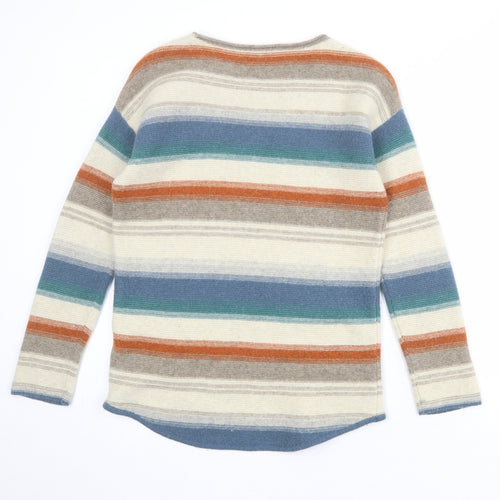 Seasalt Womens Multicoloured Round Neck Striped Wool Pullover Jumper Size 14