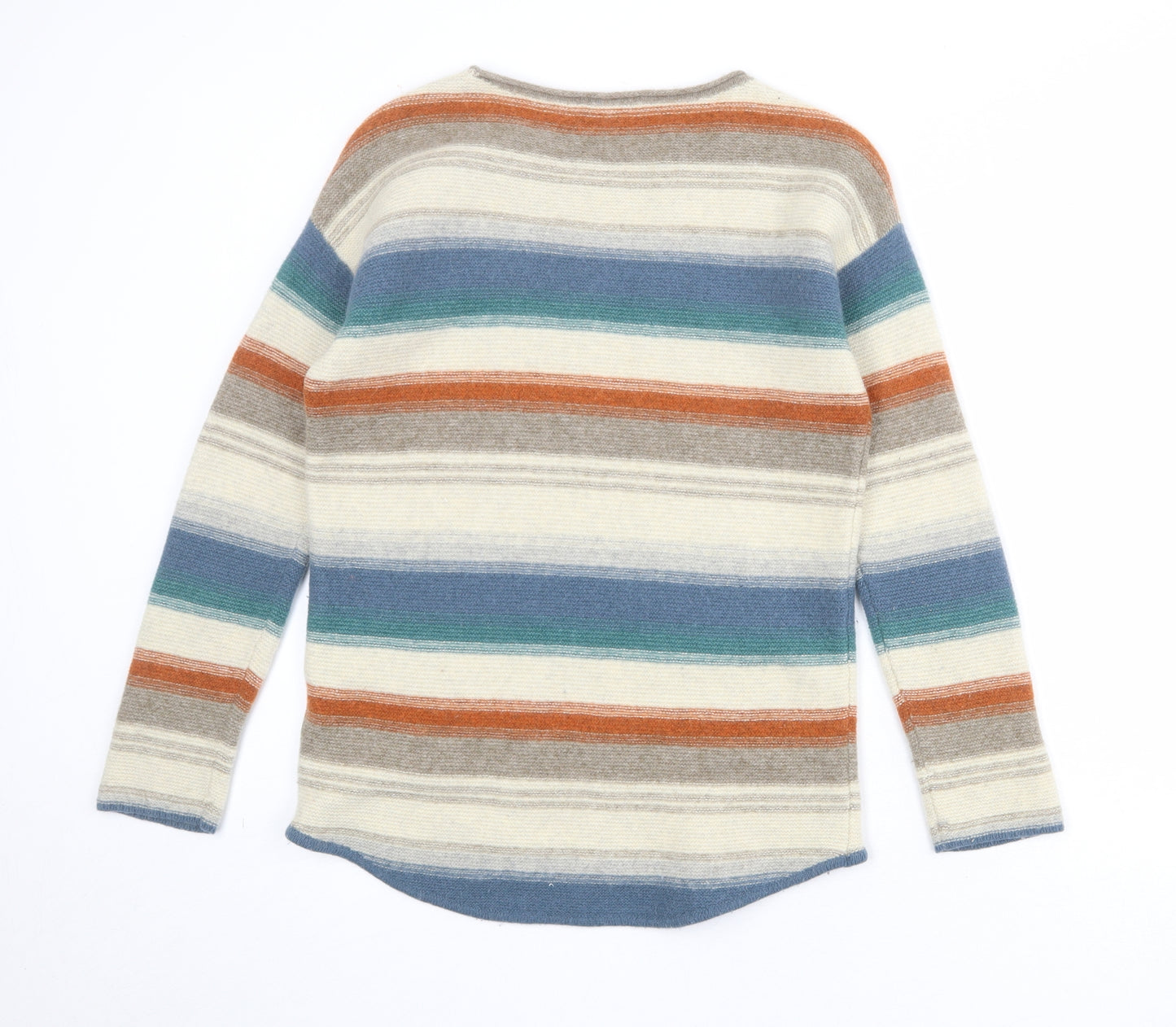 Seasalt Womens Multicoloured Round Neck Striped Wool Pullover Jumper Size 14