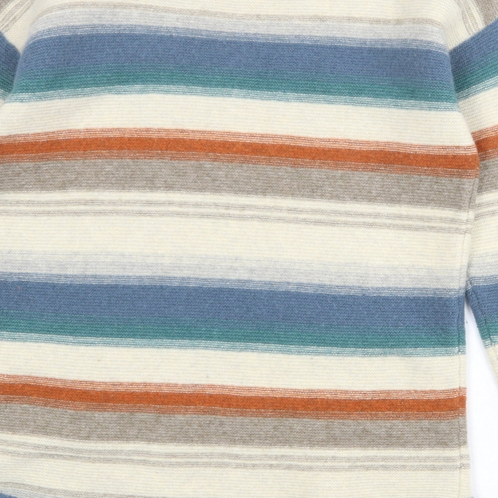 Seasalt Womens Multicoloured Round Neck Striped Wool Pullover Jumper Size 14