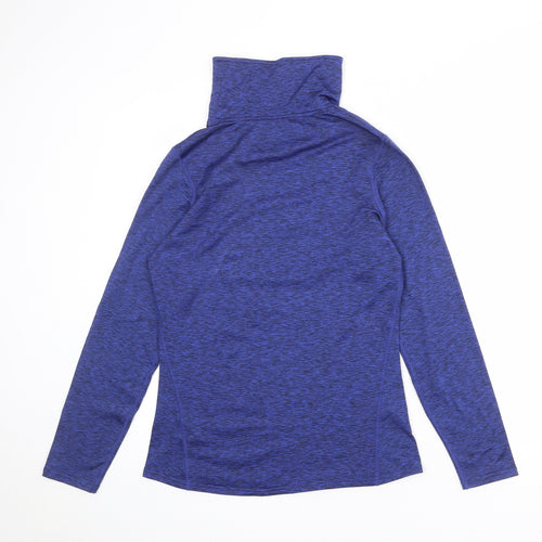 TCA Womens Blue Polyester Pullover Casual Size M High Neck Pullover