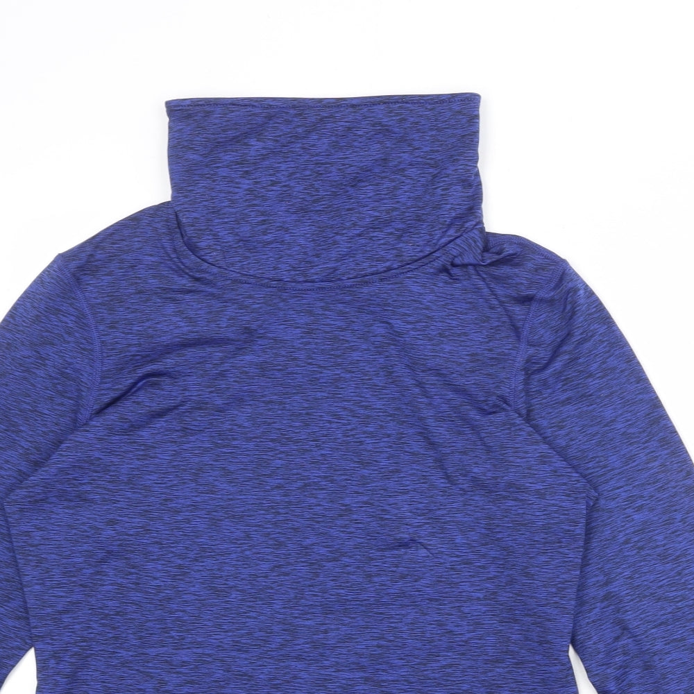 TCA Womens Blue Polyester Pullover Casual Size M High Neck Pullover