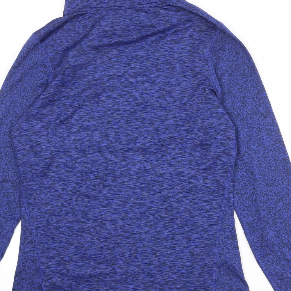TCA Womens Blue Polyester Pullover Casual Size M High Neck Pullover
