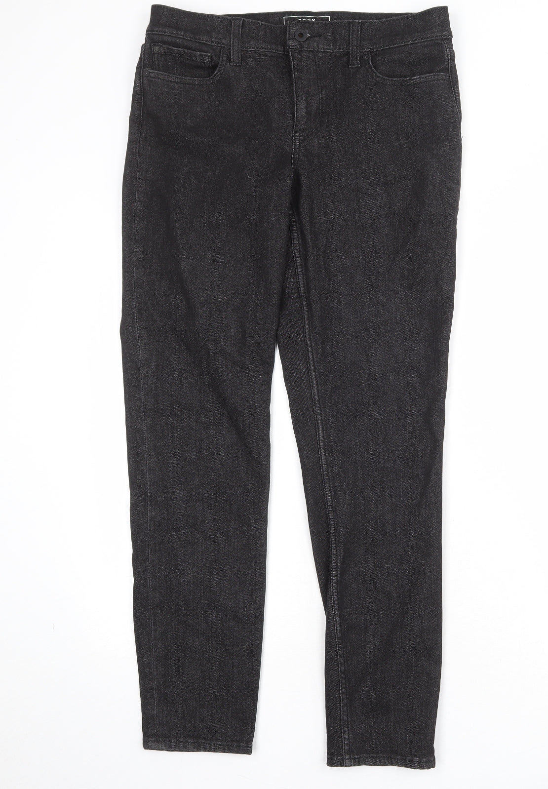 DKNY Womens Grey Cotton Tapered Jeans Size 10 Regular Zip