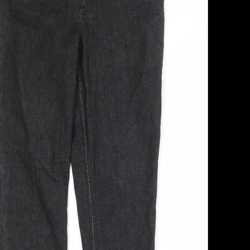 DKNY Womens Grey Cotton Tapered Jeans Size 10 Regular Zip