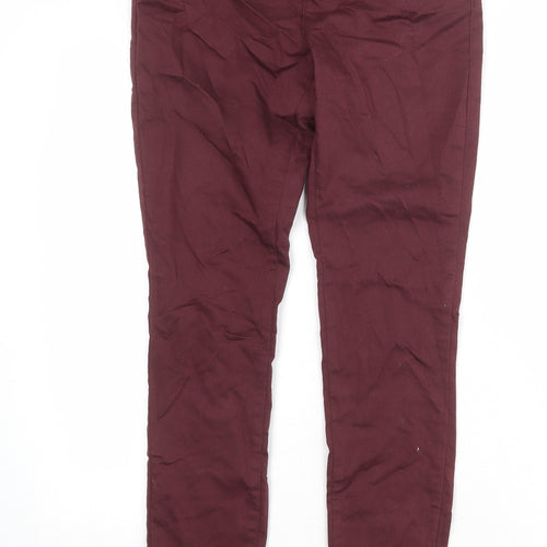 Monsoon Womens Red Cotton Skinny Jeans Size 8 Regular Zip