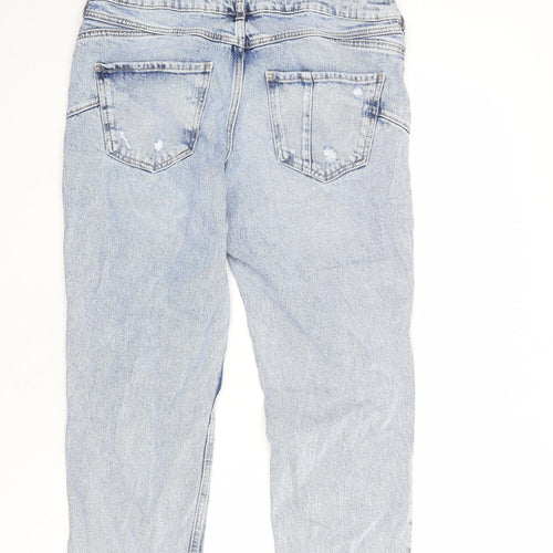 River Island Womens Blue Cotton Tapered Jeans Size 12 Regular Button