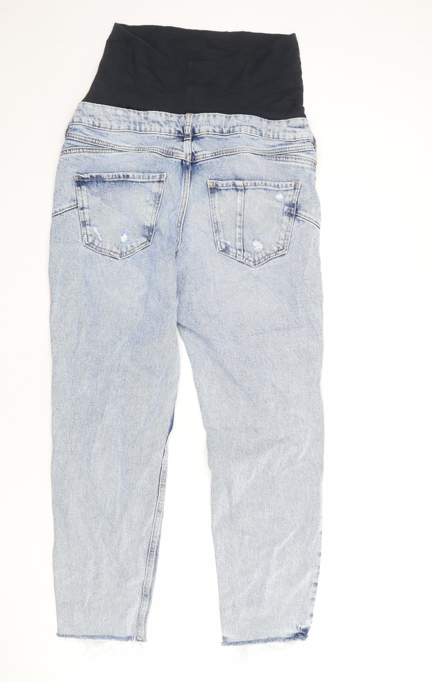 River Island Womens Blue Cotton Tapered Jeans Size 12 Regular Button