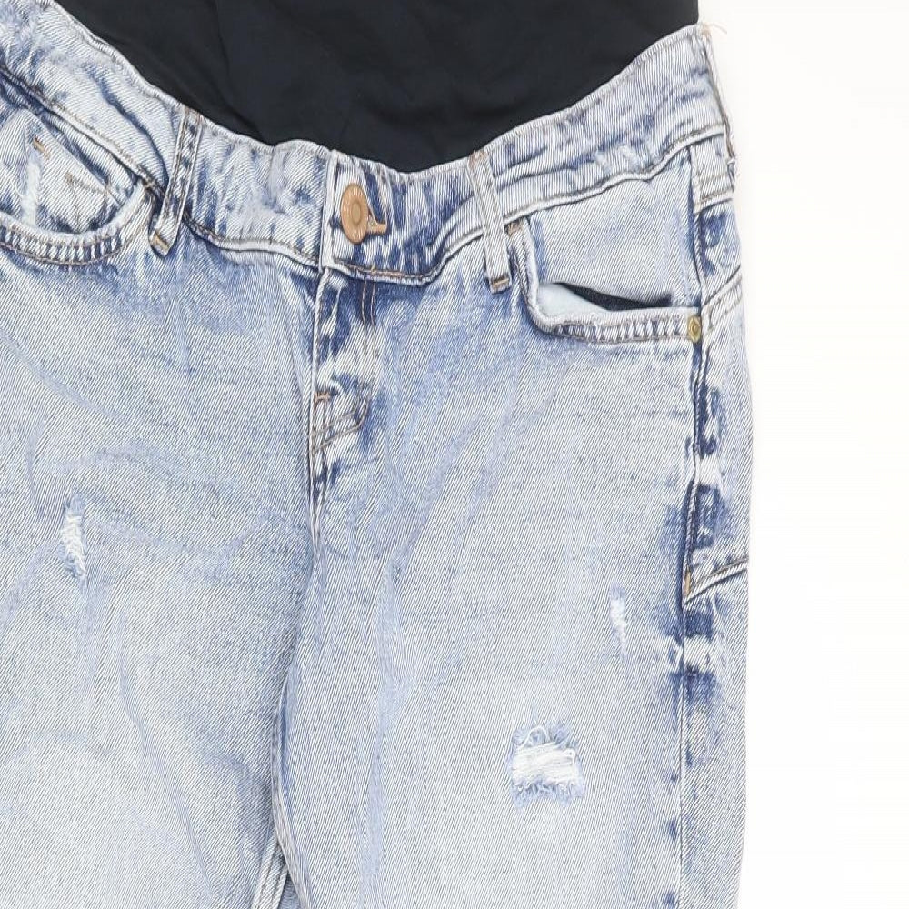 River Island Womens Blue Cotton Tapered Jeans Size 12 Regular Button