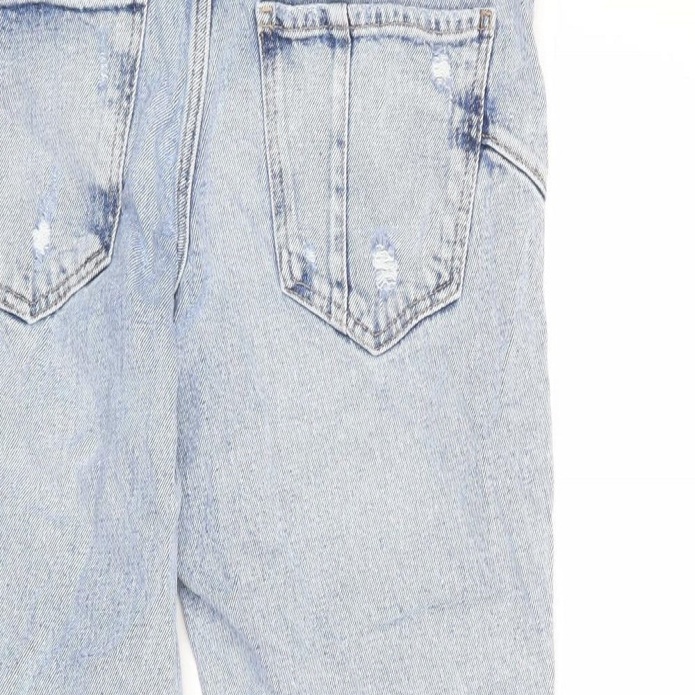 River Island Womens Blue Cotton Tapered Jeans Size 12 Regular Button