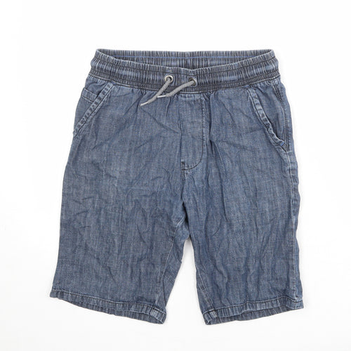 NEXT Boys Blue 100% Cotton Bermuda Shorts Size 13 Years Regular Drawstring