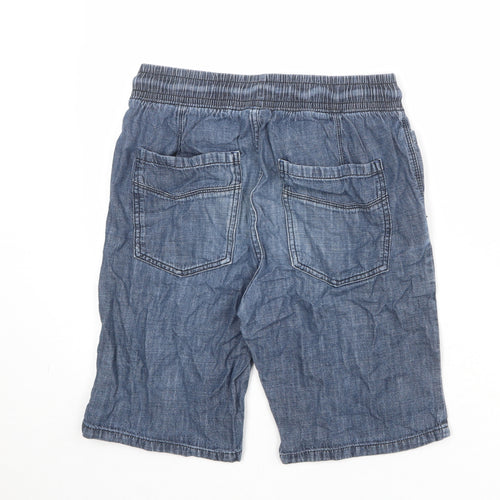 NEXT Boys Blue 100% Cotton Bermuda Shorts Size 13 Years Regular Drawstring