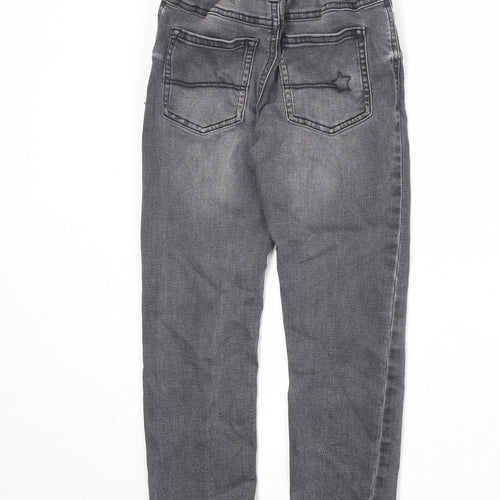 NEXT Boys Grey Cotton Skinny Jeans Size 5-6 Years Regular Snap