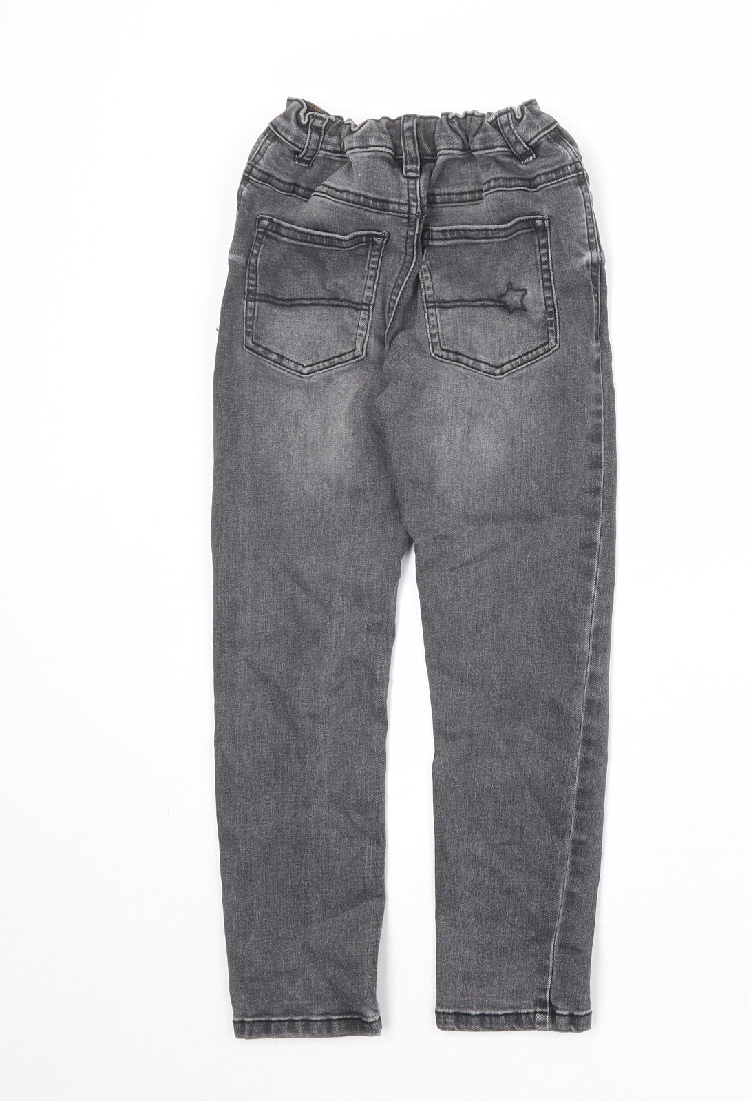 NEXT Boys Grey Cotton Skinny Jeans Size 5-6 Years Regular Snap