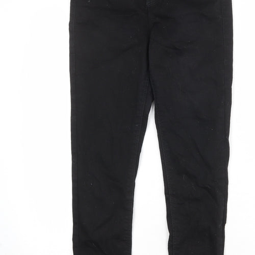 Topshop Womens Black Cotton Skinny Jeans Size 28 in Regular Zip