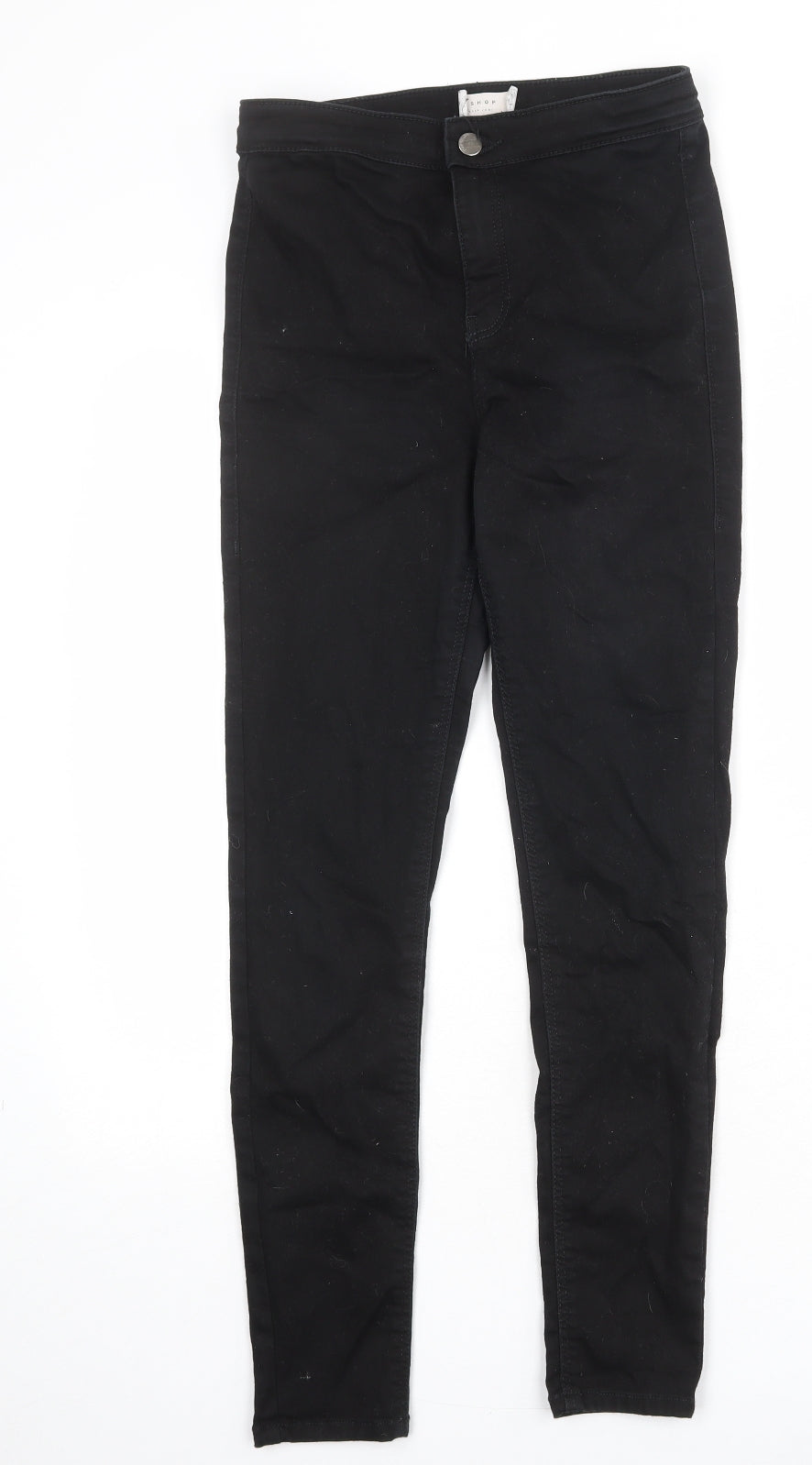 Topshop Womens Black Cotton Skinny Jeans Size 28 in Regular Zip