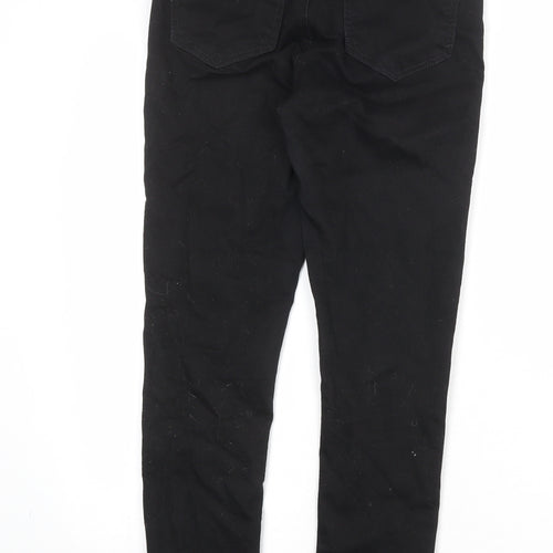 Topshop Womens Black Cotton Skinny Jeans Size 28 in Regular Zip