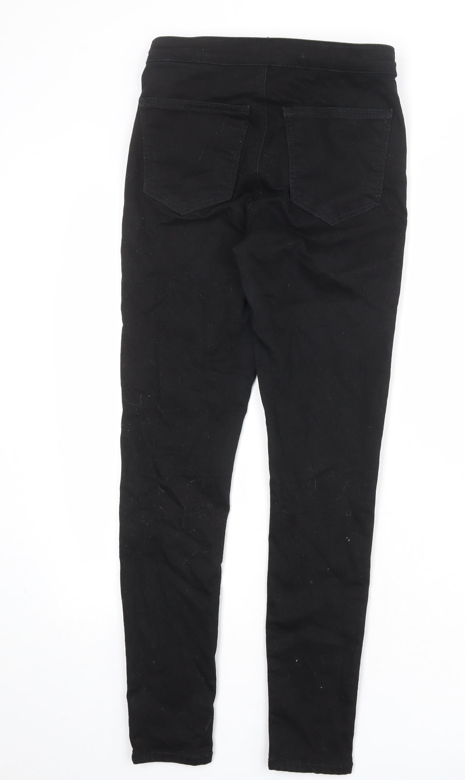 Topshop Womens Black Cotton Skinny Jeans Size 28 in Regular Zip