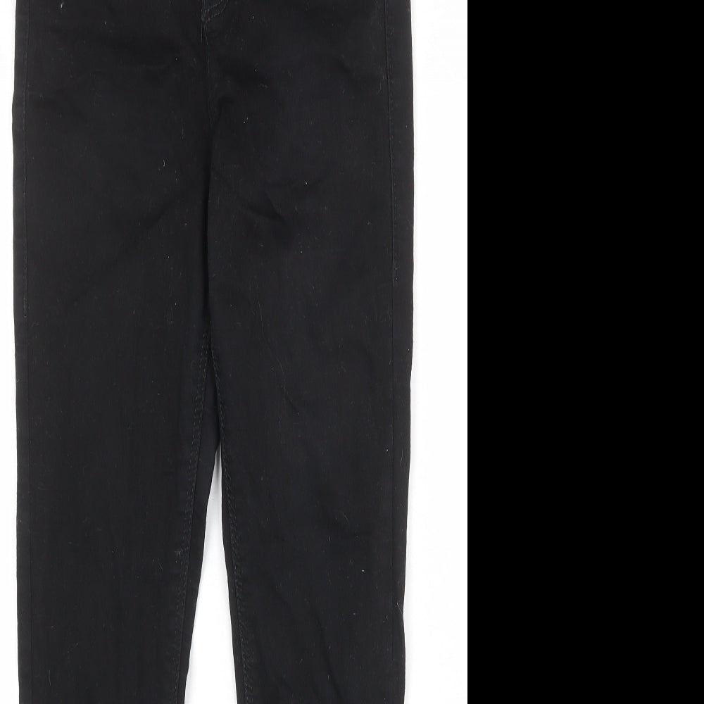Topshop Womens Black Cotton Skinny Jeans Size 28 in Regular Zip
